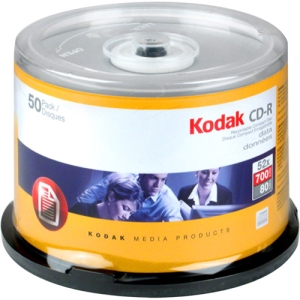 20250 - Kodak 52x CD-R Media - 700MB - 120mm Standard - 50 Pack Spindle