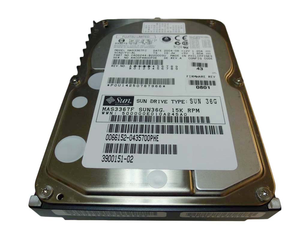 3900151 - Sun 36.4GB 15000RPM Fibre Channel 2GB/s Hot-Pluggable 3.5-inch Hard Drive