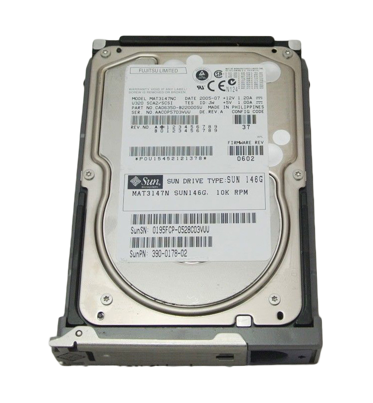 3900178 - Sun 146GB 10000RPM Ultra-320 SCSI LVD Hot-Pluggable 80-Pin 3.5-inch Hard Drive