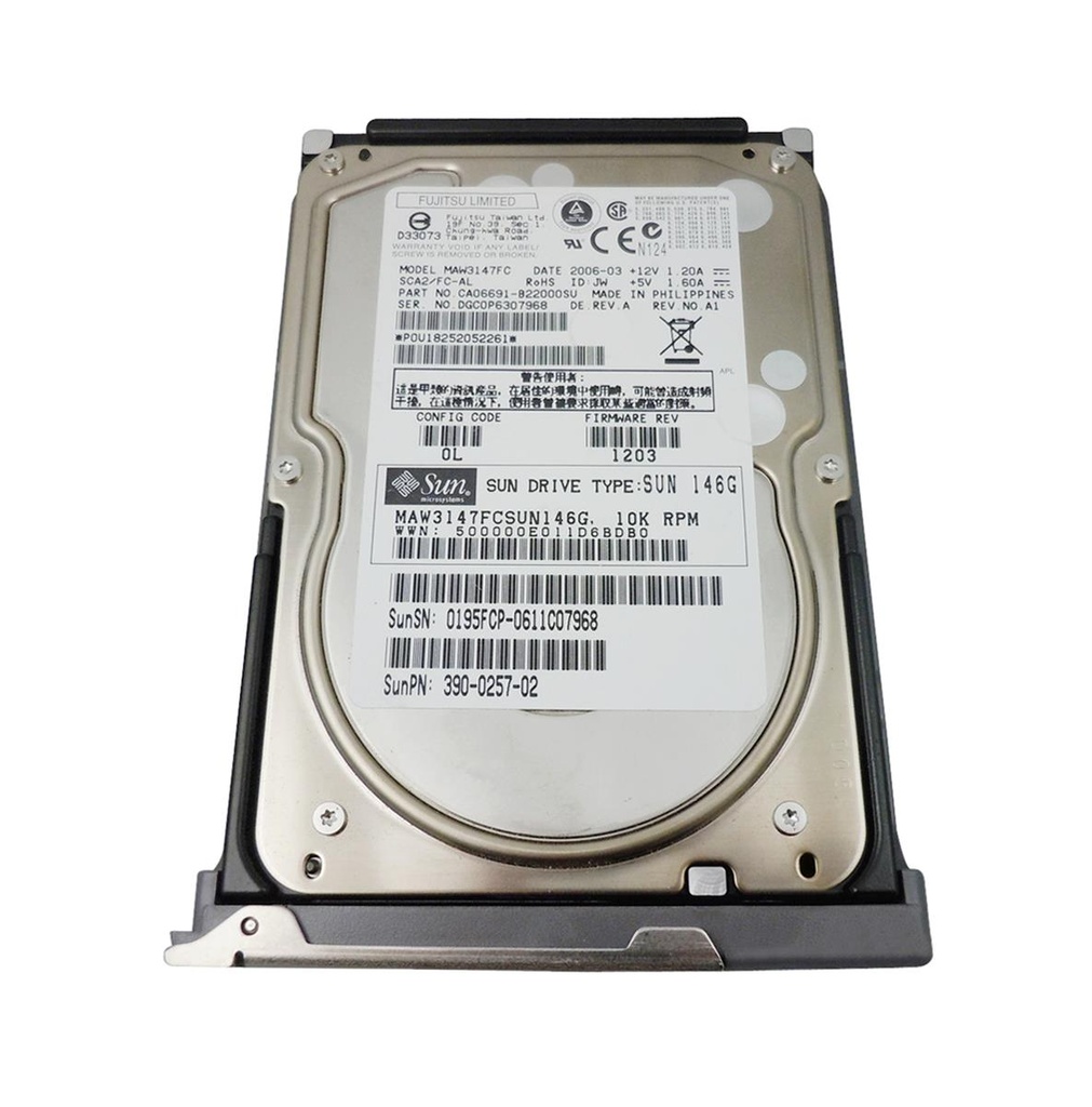 3900257 - Sun 146GB 10000RPM Fibre Channel 2GB/s Hot-Pluggable 3.5-inch Hard Drive