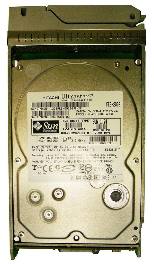 3900381 - Sun 1TB 7200RPM SATA 3GB/s 32MB Cache 3.5-inch Hard Drive