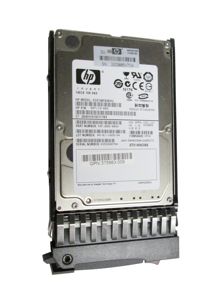 375863-009 - HP 146GB 10000RPM SAS 3GB/s Hot-Pluggable Dual Port 2.5-inch Hard Drive
