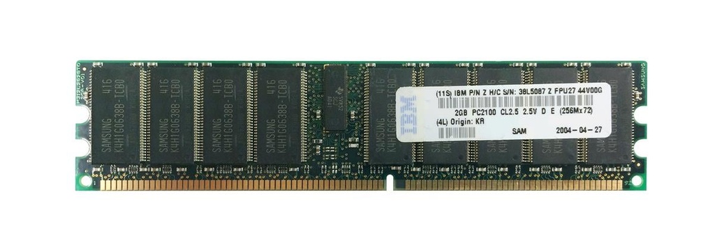 38L5087 - IBM 2GB DDR-266MHz PC2100 ECC Registered CL2.5 184-Pin DIMM 2.5V Memory Module