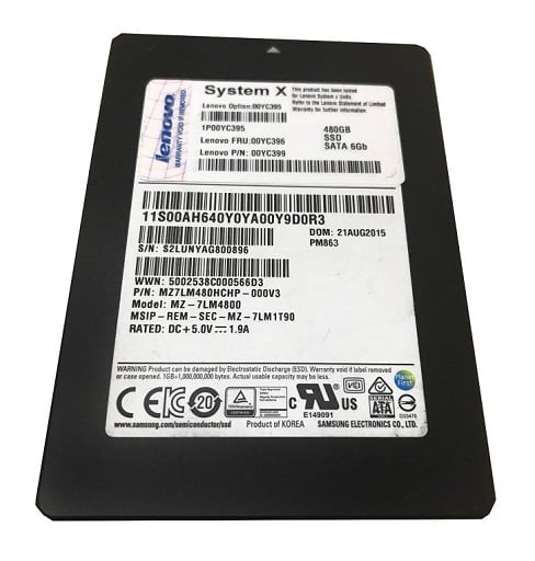 00YC396 - Lenovo 480GB SATA 6Gbs 2.5-inch Solid State Drive