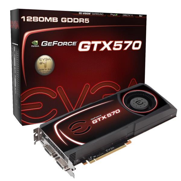 012-P3-1570-RX - EVGA Nvidia GeForce GTX 570 1280MB GDDR5 320-Bit PCI Express 2.0 Video Graphics Card