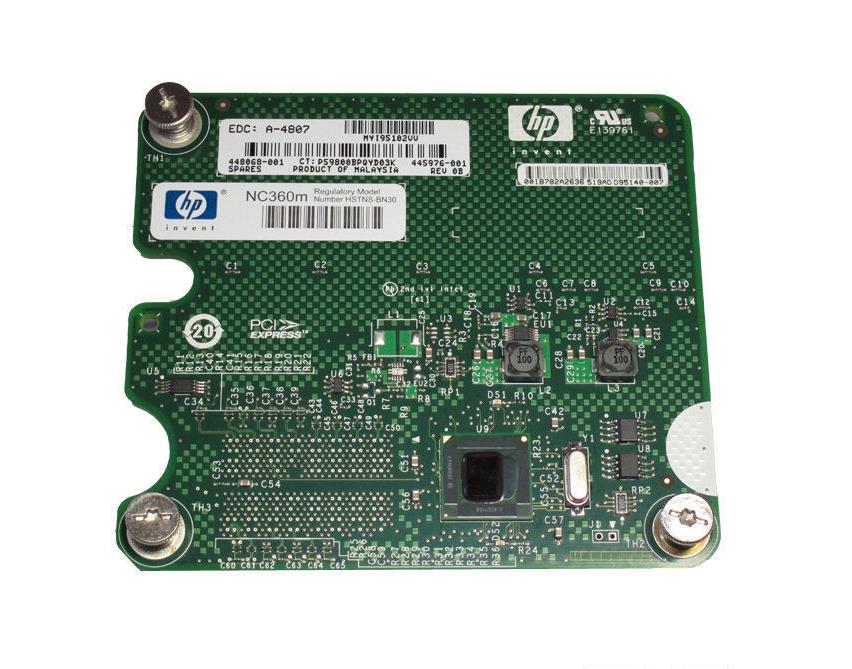 445976-001 - HP NC360M PCI-Express 1GbE 2-Port Mezzinine Fibre Channel Adapter Network Interface Card for HP c-Class BladeSystem