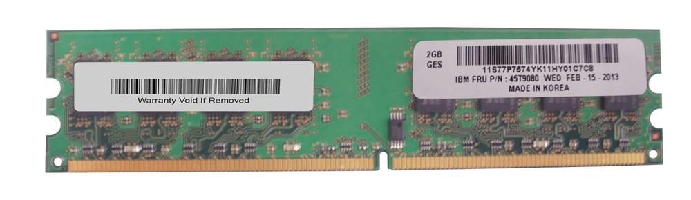 45T9080 - IBM 2GB DDR2-667MHz PC2-5300 non-ECC Unbuffered CL5 240-Pin DIMM 1.8V Memory Module