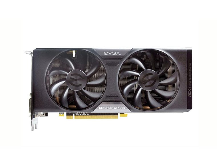 02G-P4-2763-KR - EVGA GeForce GTX 760 2GB 256-Bit GDDR5 PCI Express 3.0 x16 Dual DVI HDMI DisplayPort SLI Support with ACX Cooler Video Graphics Card