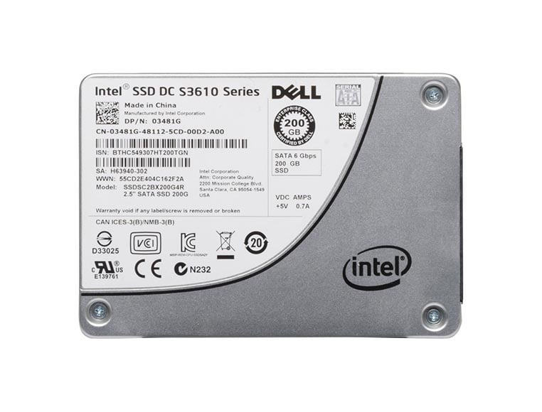 03481G - Dell 200GB SATA 6Gbs 2.5-inch MLC Solid State Drive