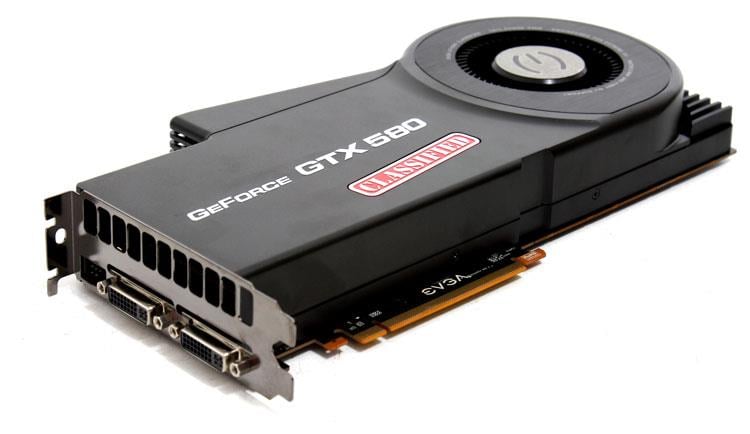 03G-P3-1594-TX - EVGA GeForce GTX 580 (Fermi) Classified 3GB GDDR5 384-Bit PCI Express 2.0 x16 2x DVI/ EVBot Connector/ SLI Support Video Graphics Card