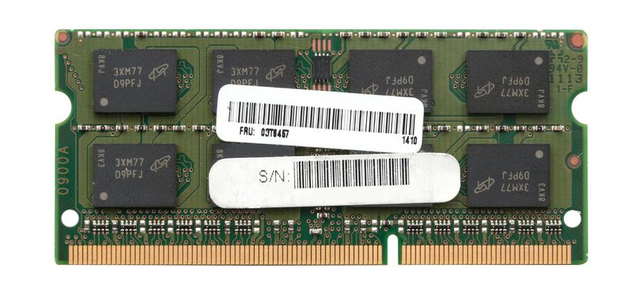 03T6457 - Lenovo 4GB DDR3-1600MHz PC3-12800 non-ECC Unbuffered CL11 204-Pin SoDimm 1.35V Low Voltage Memory Module