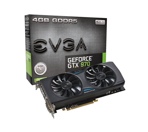04G-P4-2972-A1 - EVGA GeForce GTX 970 4GB GDDR5 256-Bit PCI Express 3.0 x16 DVI/ HDMI/ DisplayPort Video Graphics Card