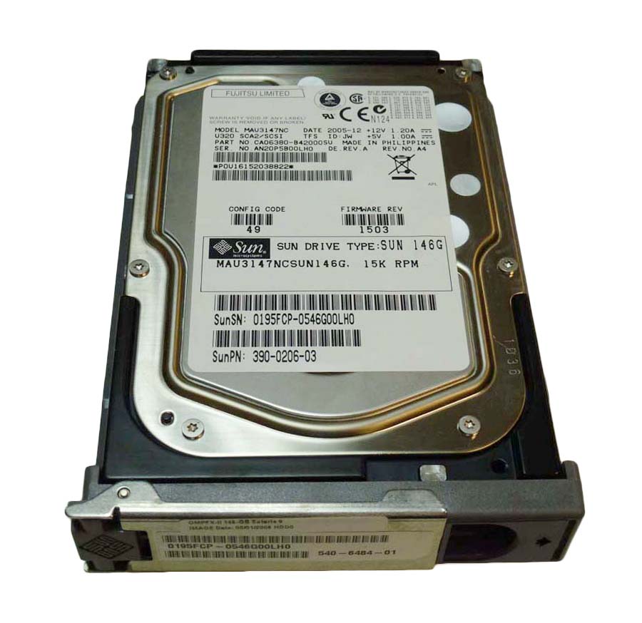 5406484 - Sun 146GB 15000RPM Ultra-320 SCSI LVD Hot-Pluggable 80-Pin 3.5-inch Hard Drive