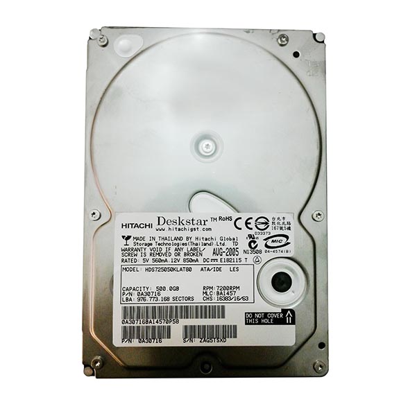 0A30716 - Hitachi DESKSTAR 7K500 500GB 7200RPM 8MB Cache 3.5-inch ATA-133 Hard Drive