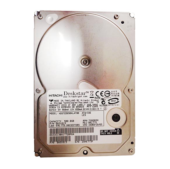 0A31613 - Hitachi DESKSTAR 7K500 500GB 7200RPM 8MB Cache 3.5-inch ATA-133 Hard Drive