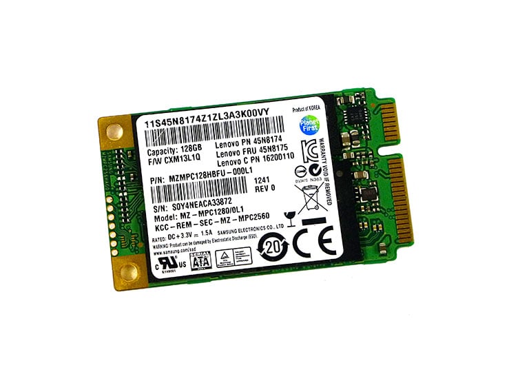 16200110 - Lenovo 128GB mSATA Solid State Drive for ThinkStation C30