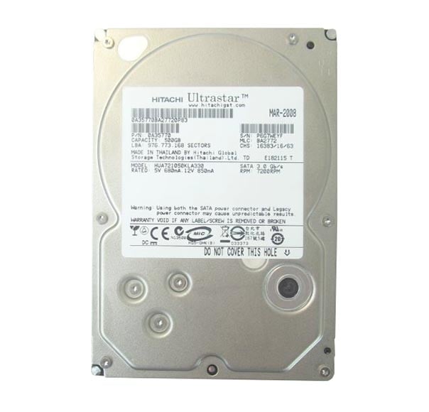 0A35770 - Hitachi Ultrastar A7K1000 500GB 7200RPM 32MB Cache SATA 3GBs 7-Pin 3.5-inch Low Profile 1.0inch Hard Drive