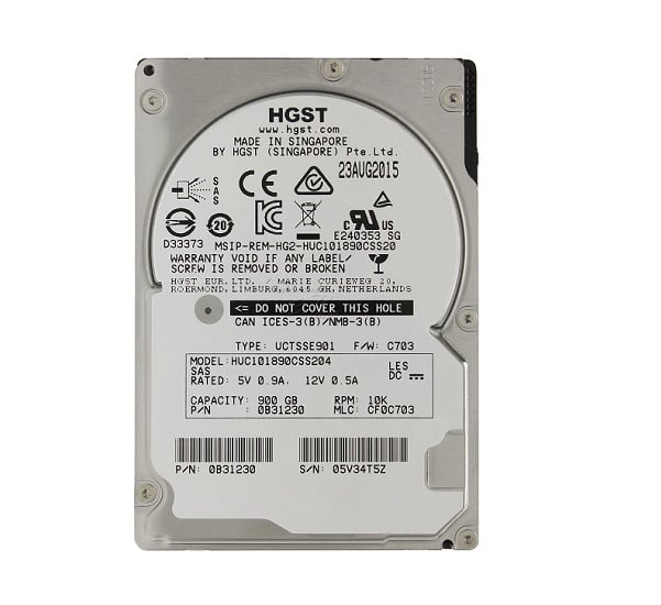 0B31230 - Hitachi Ultrastar C10K1800 900GB 10000RPM SAS 12GB/s 128MB Cache (SE) 2.5-inch Hard Drive