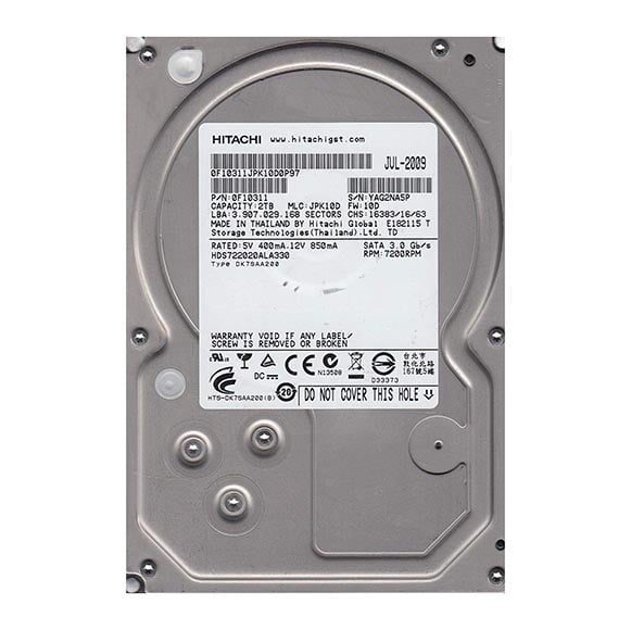 0F10311 - Hitachi DESKSTAR 7K2000 2TB 7200RPM 32MB Cache SATA 3GB/s 7-Pin 3.5-inch Hard Drive