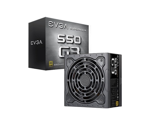 [220-G3-0550-Y1] 220-G3-0550-Y1 - EVGA SuperNOVA 550 G3 550-Watts 80 Plus Gold Certified Fully Modular Eco Mode with HDB Fan Power Supply