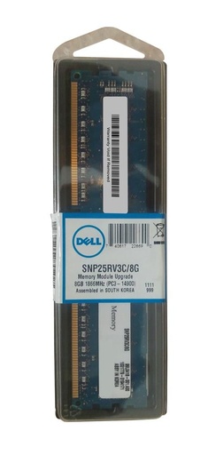 [25RV3] 25RV3 - Dell 8GB DDR3-1333MHz PC3-10600 ECC Registered CL9 240-Pin DIMM 1.35V Low Voltage Dual Rank Memory Module
