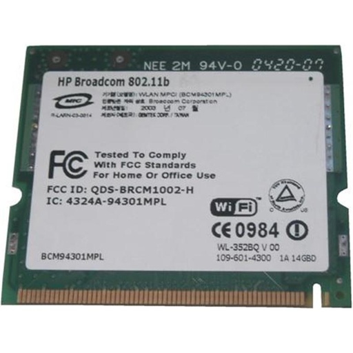 [345641-001] 345641-001 - HP Mini PCI IEEE 11MBps 802.11b Wireless LAN (WLAN) Network Interface Card