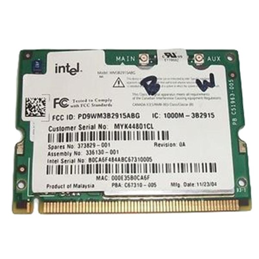 [373829-001] 373829-001 - HP Mini PCI Broadcom WiFi 802.11a/b/g Wireless LAN (WLAN) Network Interface Card for HP N6220