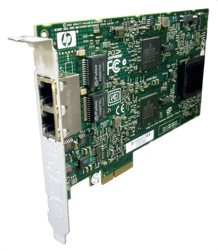 [374443-001] 374443-001 - HP NC380T PCI-Express Dual Port 1000Base-T Multifunction Gigabit Ethernet Server Adapter Network Interface Card (NIC)