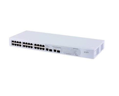 [3C16475] 3C16475 - 3Com 24-Port 101001000Base-TX Fast Ethernet Switch with 2 Ethernet Ports Rack-Mountable
