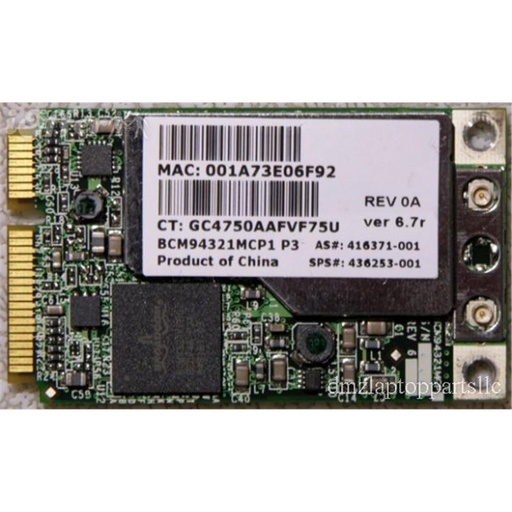 [416371-001] 416371-001 - HP Mini PCI-Express 54G WiFi 802.11a/b/g/n Wireless LAN (WLAN) Network Interface Card