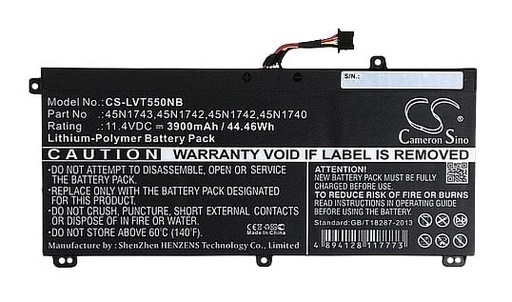 [45N1741] 45N1741 - Lenovo 11.4V 44WH 3900mAh Battery for ThinkPad T550 W550