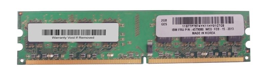 [45T9080] 45T9080 - IBM 2GB DDR2-667MHz PC2-5300 non-ECC Unbuffered CL5 240-Pin DIMM 1.8V Memory Module