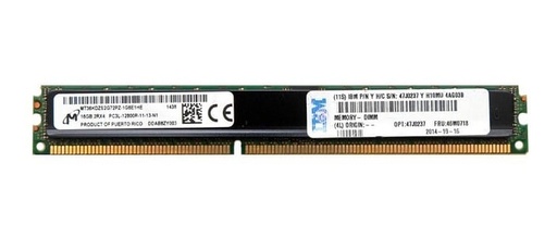 [46W0718] 46W0718 - IBM 16GB DDR3-1600MHz PC3-12800 ECC Registered CL11 240-Pin DIMM 1.35V Low Voltage Dual Rank Very Low Profile (VLP) Memory Module