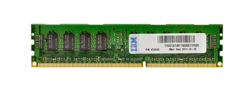 [47J0145] 47J0145 - IBM 4GB DDR3-1333MHz PC3-10600 ECC Registered CL9 240-Pin DIMM 1.35V Low Voltage Single Rank Memory Module