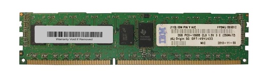 [49Y1433] 49Y1433 - IBM 2GB DDR3-1333MHz PC3-10600 ECC Registered CL9 240-Pin DIMM 1.35V Low Voltage Dual Rank Memory Module
