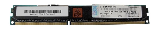 [49Y1556] 49Y1556 - IBM 8GB DDR3-1333MHz PC3-10600 ECC Registered CL9 240-Pin DIMM 1.35V Low Voltage Dual Rank Very Low Profile (VLP) Memory Module