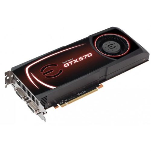 [012-P3-1572-KR] 012-P3-1572-KR - EVGA GeForce GTX 570 SuperClocked 1280MB GDDR5 320-Bit PCI Express 2.0 x16 Dual-Link DVI/Mini-HDMI/ HDCP Ready/ SLI Support Video Graphics C