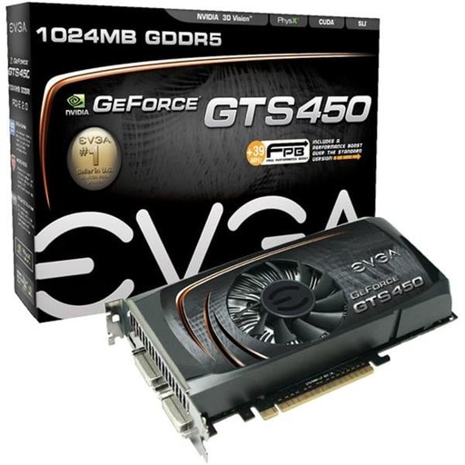 [01G-P3-1450-RX] 01G-P3-1450-RX - EVGA GeForce GTS 450 1GB 128-Bit GDDR5 PCI Express 2.0 x16 HDCP Ready SLI Support Video Graphics Card