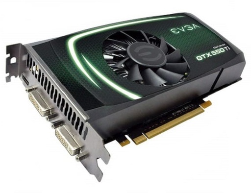 [01G-P3-1556-KR] 01G-P3-1556-KR - EVGA GeForce GTX 550 Ti 1GB GDDR5 192-Bit PCI Express x16 2.0 2 x DVI/ mini-HDMI SLI Ready/ Supported Video Graphics Card