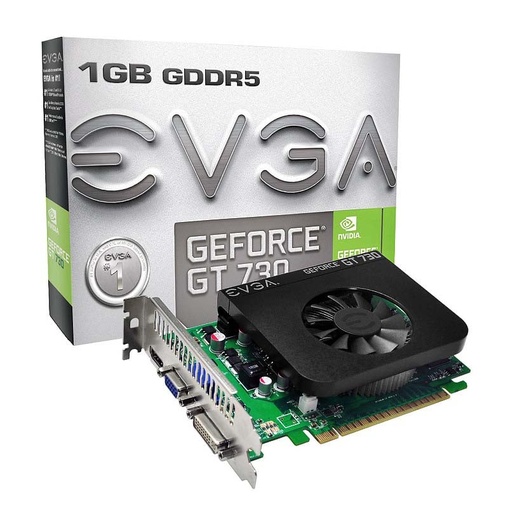 [01G-P3-3736-KR] 01G-P3-3736-KR - EVGA GeForce GT 730 1GB GDDR5 128bit Dual Slot DVI/HDMI/VGA Graphics Card