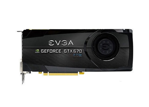 [02G-P4-2678-L1] 02G-P4-2678-L1 - EVGA GeForce GTX 670 FTW 2GB DDR5 PCI Express 3.0 x16 DVI-I DVI-D HDMI Display-Port SLI Support Video Graphics Card