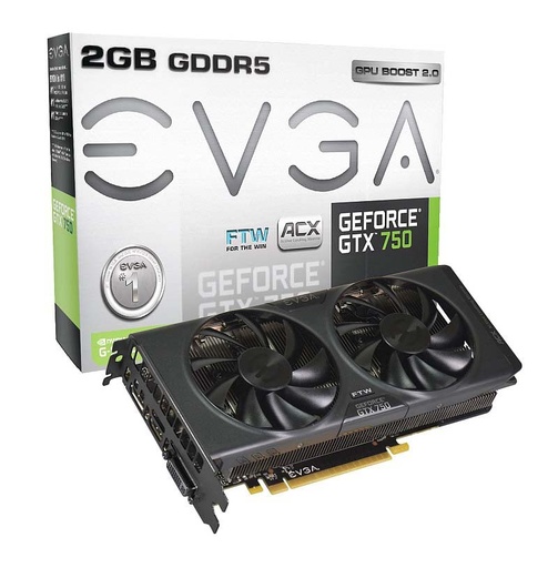 [02G-P4-2758-KR] 02G-P4-2758-KR - EVGA Nvidia GeForce GTX 750 FTW 2GB GDDR5 128-Bit PCI Express 3.0 Video Graphics Card