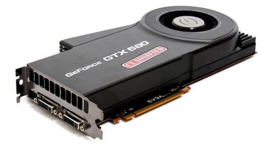 [03G-P3-1594-AR] 03G-P3-1594-AR - EVGA GeForce GTX 580 (Fermi) Classified 3GB GDDR5 384-Bit PCI Express 2.0 x16 2x DVI/ EVBot Connector/ SLI Support Video Graphics Card