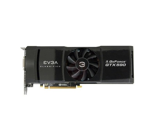 [03G-P3-1598-R1] 03G-P3-1598-R1 - EVGA GeForce GTX 590 Classified Quad SLI 3GB GDDR5 PCI Express 2.0 3x DVI/ Mini-Display Port/ Ready SLI Support Video Graphics Card