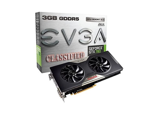 [03G-P4-3788-L1] 03G-P4-3788-L1 - EVGA GeForce GTX 780 Dual Classified 3GB 384-Bit GDDR5 PCI Express 3.0 x16 Dual DVI HDMI DisplayPort SLI Support Video Graphics Card
