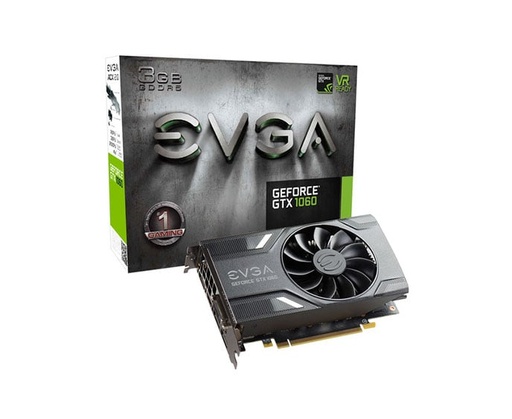 [03G-P4-6160-KR] 03G-P4-6160-KR - EVGA Geforce GTX 1060 Graphic Card 1.51 GHz Core 1.71 GHz Boost Clock 3GB GDDR5 PCI Express 3.0 x16 Dual Slot Space Required