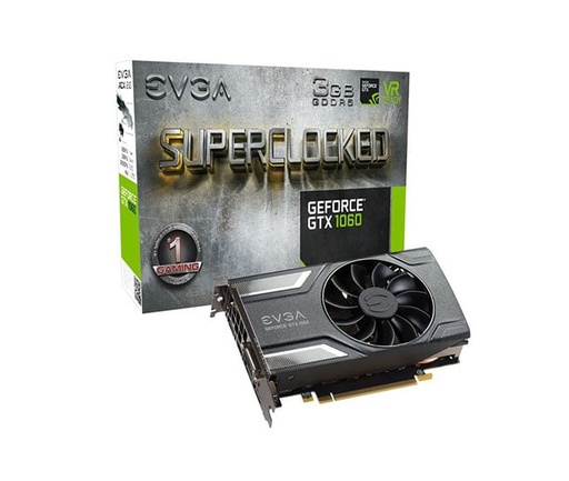 [03G-P4-6162-KR] 03G-P4-6162-KR - EVGA Geforce GTX 1060 Graphic Card 1.61 GHz Core 1.84 GHz Boost Clock 3GB GDDR5 PCI Express 3.0 x16 Dual Slot Space Required