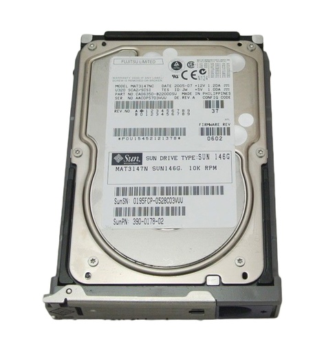 [3900178] 3900178 - Sun 146GB 10000RPM Ultra-320 SCSI LVD Hot-Pluggable 80-Pin 3.5-inch Hard Drive