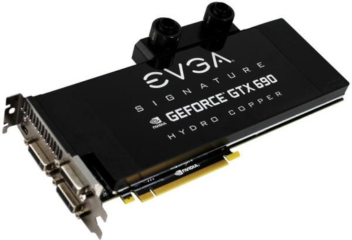 [04G-P4-2699-KR] 04G-P4-2699-KR - EVGA GeForce GTX 690 Hydro Copper Signature 4GB 512-Bit GDDR5 PCI Express 3.0 x16 HDCP Ready/ SLI Support Video Graphics Card