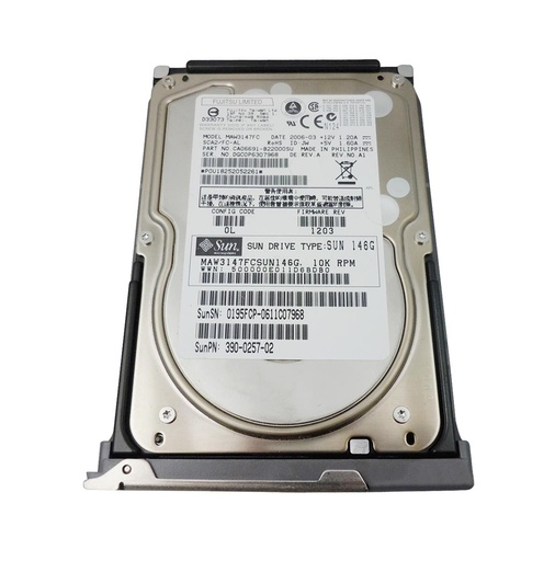 [3900257] 3900257 - Sun 146GB 10000RPM Fibre Channel 2GB/s Hot-Pluggable 3.5-inch Hard Drive